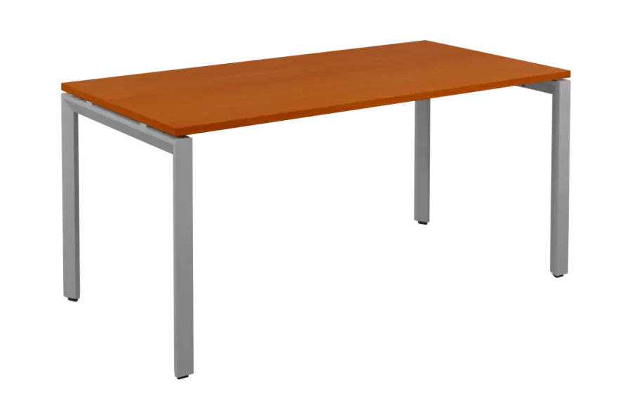 SEK-U - 16 stůl kancelářský, kovová podnož stříbrná, deska 25 mm, široký 1600 mm, třešeň šumavská